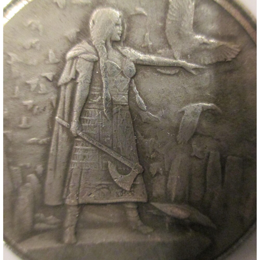 Morrigan the Queen of Battles – 24 Inch Sterling Silver Necklace, Coin-Pendant - Picture 2 of 9